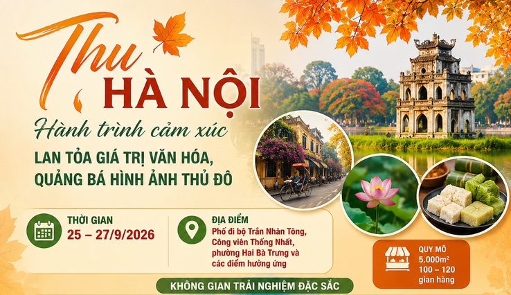 Festival ລະດູໃບໄມ້ຫຼົ່ນ ຮ່າໂນ້ຍ ປີ 2026 ດ້ວຍຫົວຂໍ້ "ລະດູໃບໄມ້ຫຼົ່ນຮ່າໂນ້ຍ - ການເດີນທາງໄປພ້ອມກັບອາລົມຈິດ"